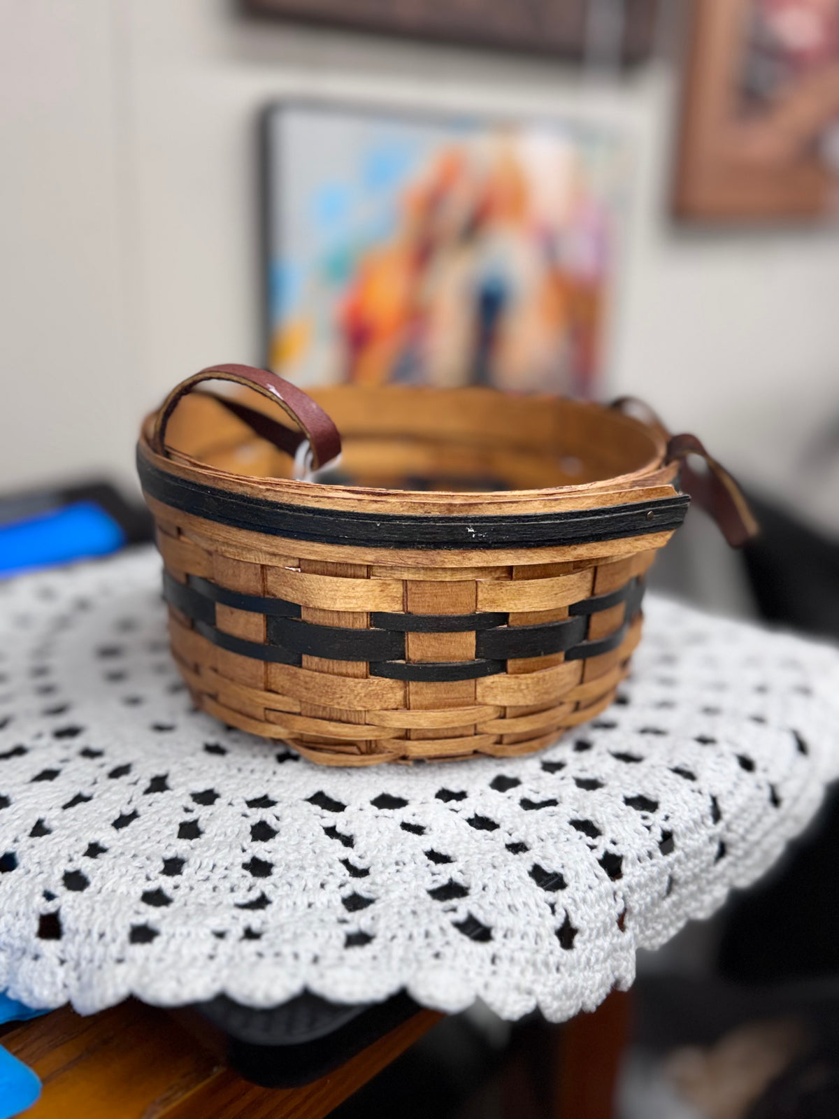 Round Handmade Basket W/ Handles