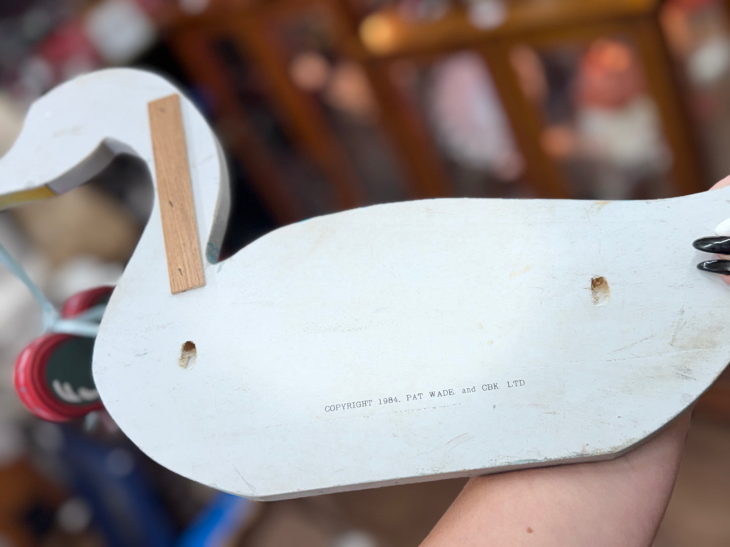 Wooden Goose W/ Hanging Heart