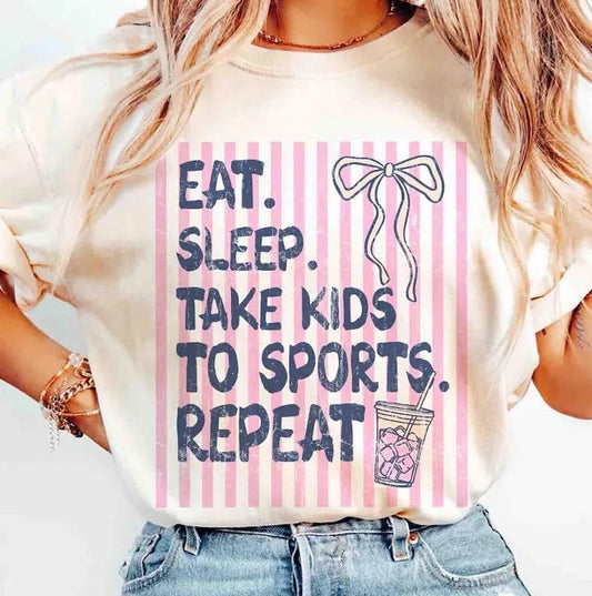 Eat. Sleep. Take Kids to Sports • ADULT Comfort Color T-Shirt (Copy)