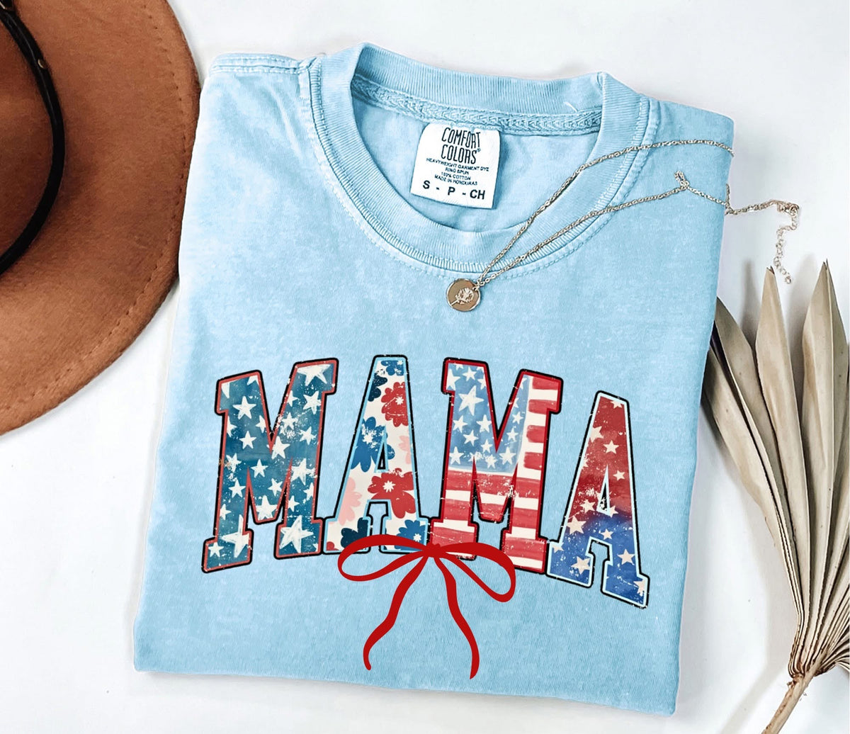Red White & Blue Mama • ADULT Comfort Color T-Shirt