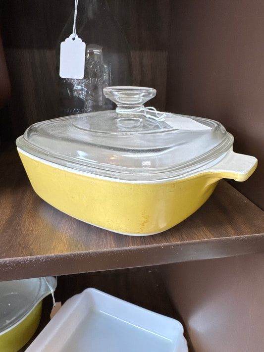 Yellow Corningware W/ Lid 1QT