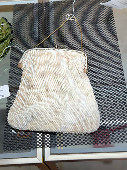 Cream Beaded Purse