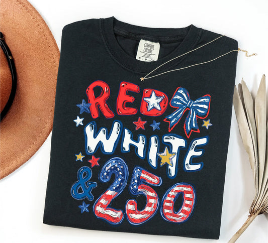 Red White & 250  • ADULT Comfort Color T-Shirt