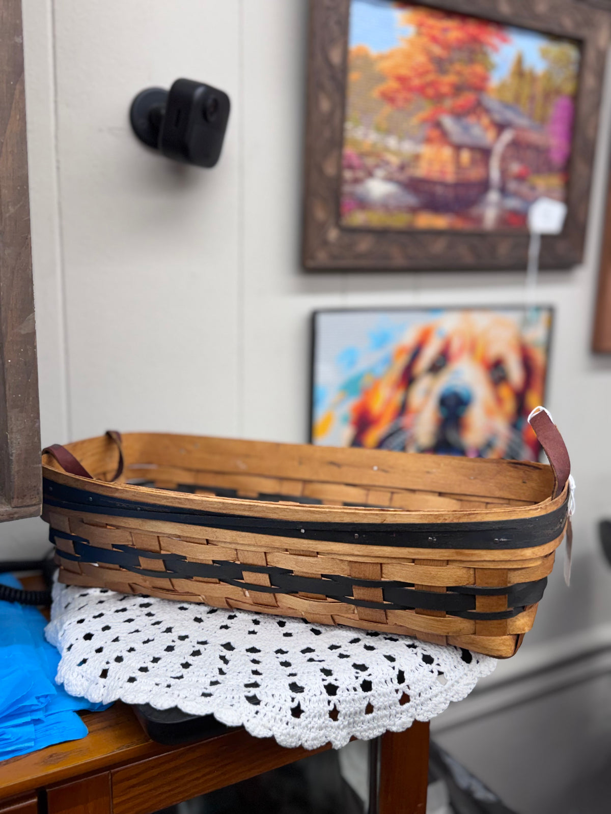 Long Handmade Basket W/ Handles
