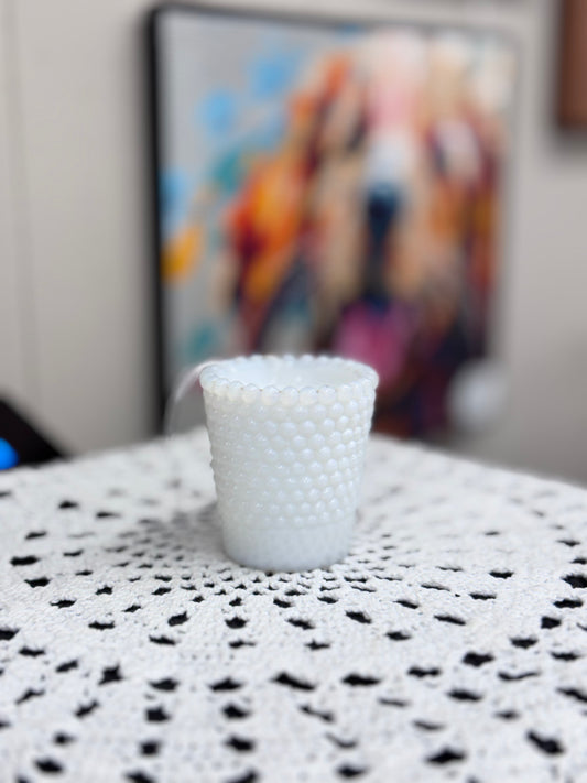 Hobnail Milk Glass Toothpick/Match Holder