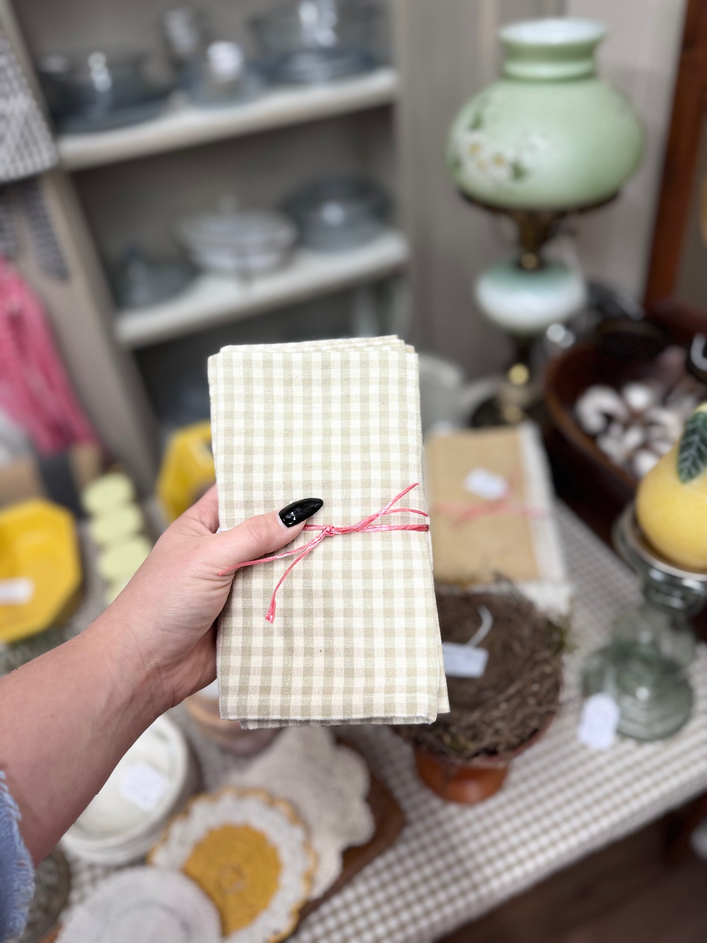 (4) Plaid Cloth Napkins