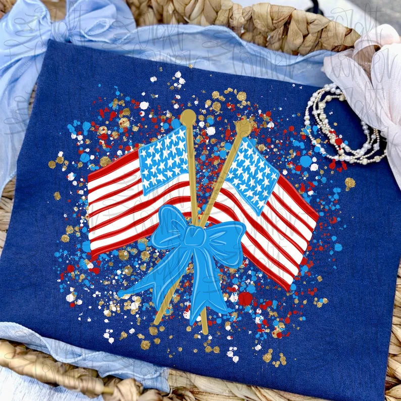 American Flag Splatter  • ADULT Comfort Color T-Shirt