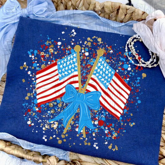 American Flag Splatter  • ADULT Comfort Color T-Shirt