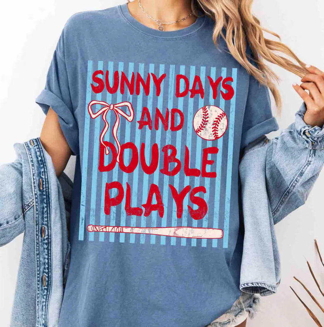 Sunny Days and Double Plays  • ADULT Comfort Color T-Shirt