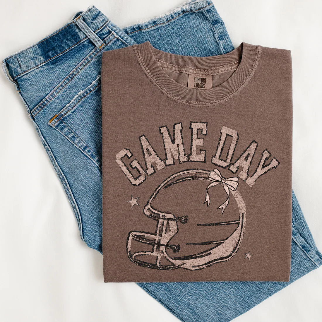 Game Day Bow Helmet  • ADULT Comfort Color T-Shirt