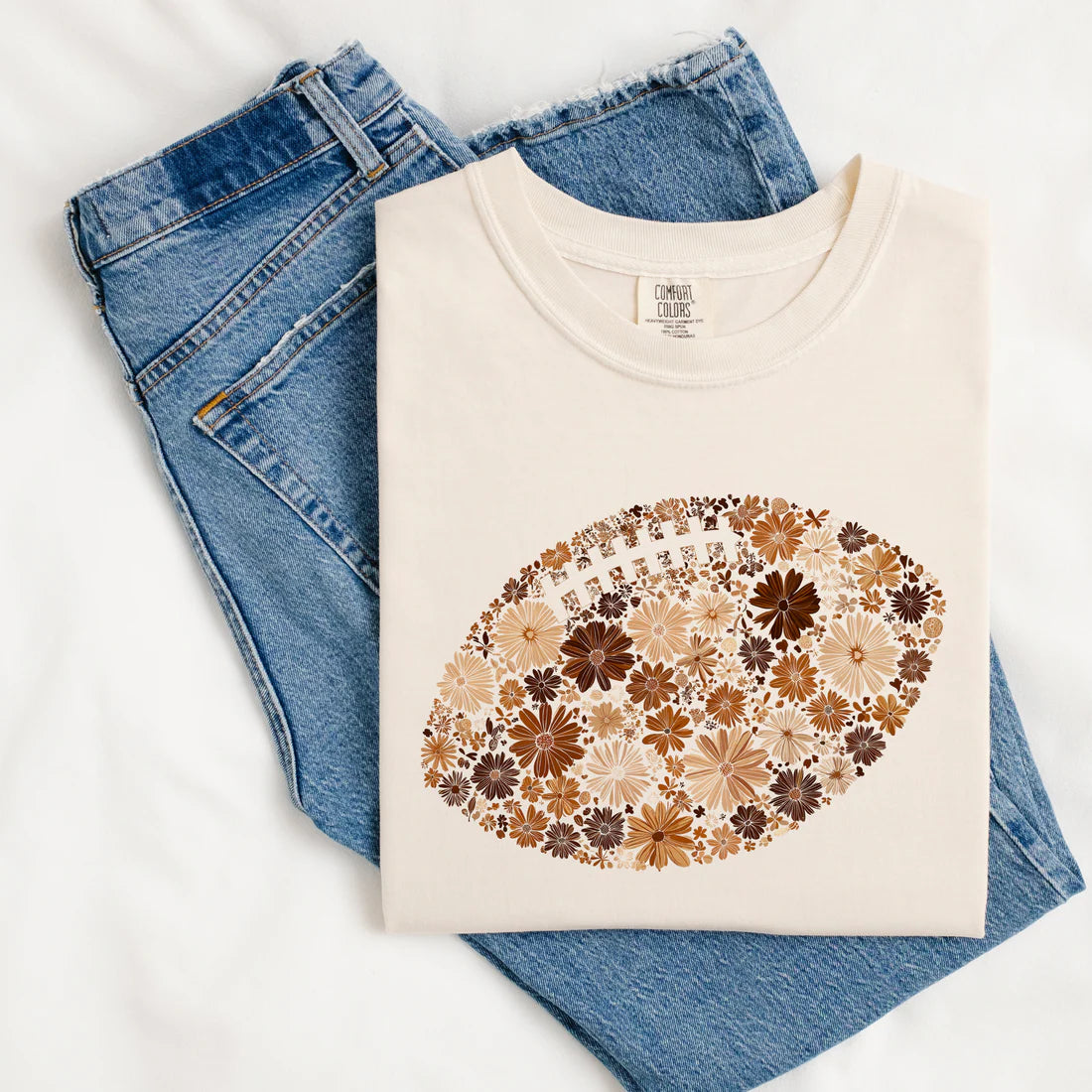Floral Football  • ADULT Comfort Color T-Shirt