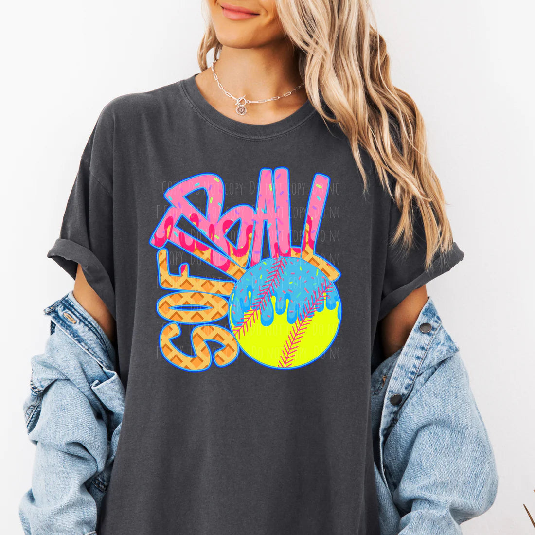 Softball Drip  • ADULT Comfort Color T-Shirt